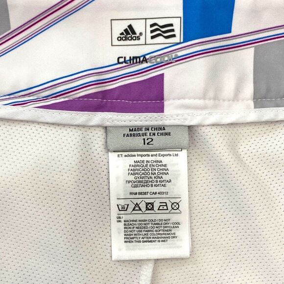 Adidas Skort Womens 12 White Tennis ClimaCool Pockets Gym Workout Athleisure - Picture 7 of 11